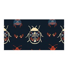 Floral-bugs-seamless-pattern Satin Wrap 35  X 70 