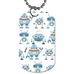 Seamless pattern with funny robot cartoon Dog Tag (Two Sides) Front