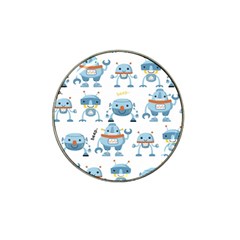 Seamless Pattern With Funny Robot Cartoon Hat Clip Ball Marker (4 Pack)