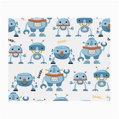 Seamless Pattern With Funny Robot Cartoon Small Glasses Cloth