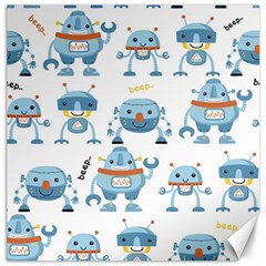 Seamless Pattern With Funny Robot Cartoon Canvas 12  X 12 