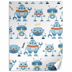 Seamless Pattern With Funny Robot Cartoon Canvas 12  X 16 