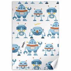 Seamless Pattern With Funny Robot Cartoon Canvas 12  X 18 