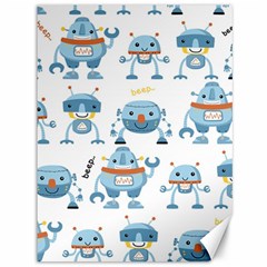 Seamless Pattern With Funny Robot Cartoon Canvas 36  X 48 