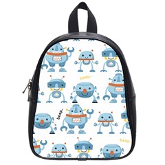 Seamless Pattern With Funny Robot Cartoon School Bag (small)