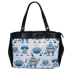 Seamless Pattern With Funny Robot Cartoon Oversize Office Handbag