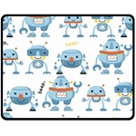 Seamless pattern with funny robot cartoon Fleece Blanket (Medium)  60 x50  Blanket Front