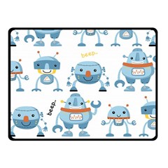 Seamless Pattern With Funny Robot Cartoon Fleece Blanket (small) by Jancukart