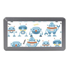 Seamless Pattern With Funny Robot Cartoon Memory Card Reader (mini)