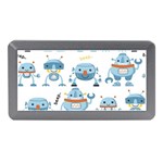 Seamless pattern with funny robot cartoon Memory Card Reader (Mini) Front