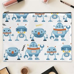 Seamless Pattern With Funny Robot Cartoon Cosmetic Bag (xxxl) by Jancukart