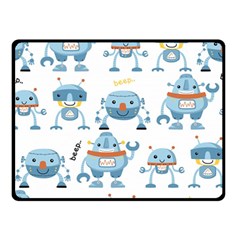 Seamless Pattern With Funny Robot Cartoon Double Sided Fleece Blanket (small)  by Jancukart