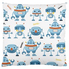 Seamless Pattern With Funny Robot Cartoon Standard Flano Cushion Case (one Side)