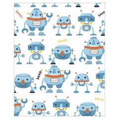 Seamless Pattern With Funny Robot Cartoon Drawstring Bag (small) by Jancukart