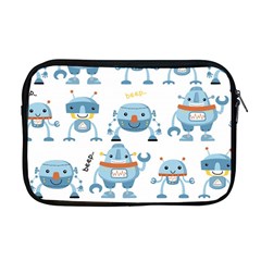 Seamless Pattern With Funny Robot Cartoon Apple Macbook Pro 17  Zipper Case by Jancukart