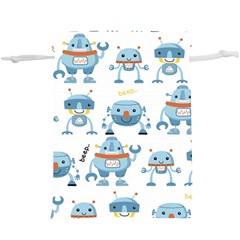 Seamless Pattern With Funny Robot Cartoon  Lightweight Drawstring Pouch (xl) by Jancukart