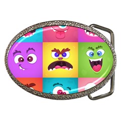 Monsters Emotions Scary Faces Masks With Mouth Eyes Aliens Monsters Emoticon Set Belt Buckles