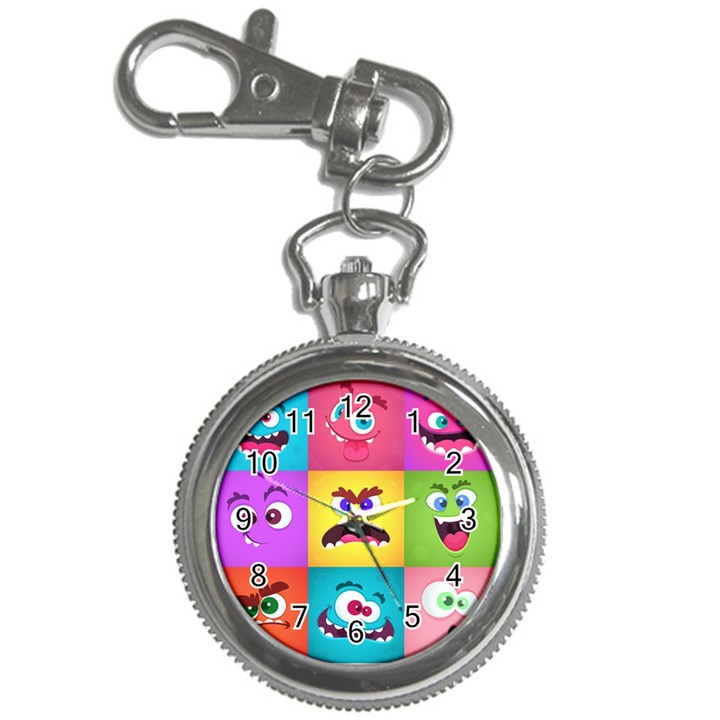 Monsters Emotions Scary Faces Masks With Mouth Eyes Aliens Monsters Emoticon Set Key Chain Watches