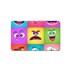 Monsters Emotions Scary Faces Masks With Mouth Eyes Aliens Monsters Emoticon Set Magnet (name Card)