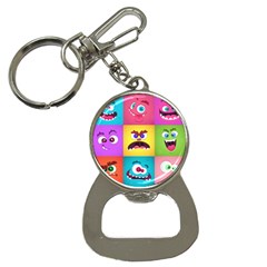 Monsters Emotions Scary Faces Masks With Mouth Eyes Aliens Monsters Emoticon Set Bottle Opener Key Chain by Jancukart