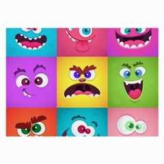 Monsters Emotions Scary Faces Masks With Mouth Eyes Aliens Monsters Emoticon Set Large Glasses Cloth