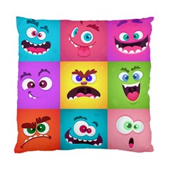 Monsters Emotions Scary Faces Masks With Mouth Eyes Aliens Monsters Emoticon Set Standard Cushion Case (two Sides) by Jancukart