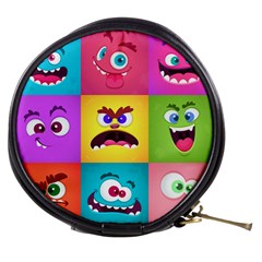 Monsters Emotions Scary Faces Masks With Mouth Eyes Aliens Monsters Emoticon Set Mini Makeup Bag by Jancukart