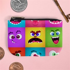 Monsters Emotions Scary Faces Masks With Mouth Eyes Aliens Monsters Emoticon Set Mini Coin Purse