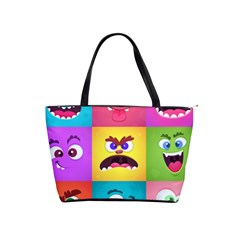 Monsters Emotions Scary Faces Masks With Mouth Eyes Aliens Monsters Emoticon Set Classic Shoulder Handbag by Jancukart