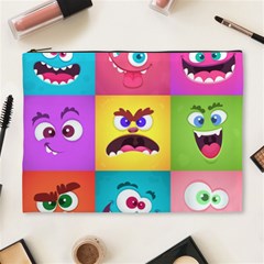 Monsters Emotions Scary Faces Masks With Mouth Eyes Aliens Monsters Emoticon Set Cosmetic Bag (xl) by Jancukart