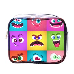 Monsters Emotions Scary Faces Masks With Mouth Eyes Aliens Monsters Emoticon Set Mini Toiletries Bag (one Side)