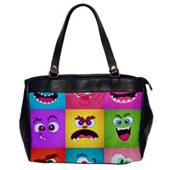 Monsters Emotions Scary Faces Masks With Mouth Eyes Aliens Monsters Emoticon Set Oversize Office Handbag by Jancukart