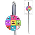 Monsters Emotions Scary Faces Masks With Mouth Eyes Aliens Monsters Emoticon Set Book Mark Front