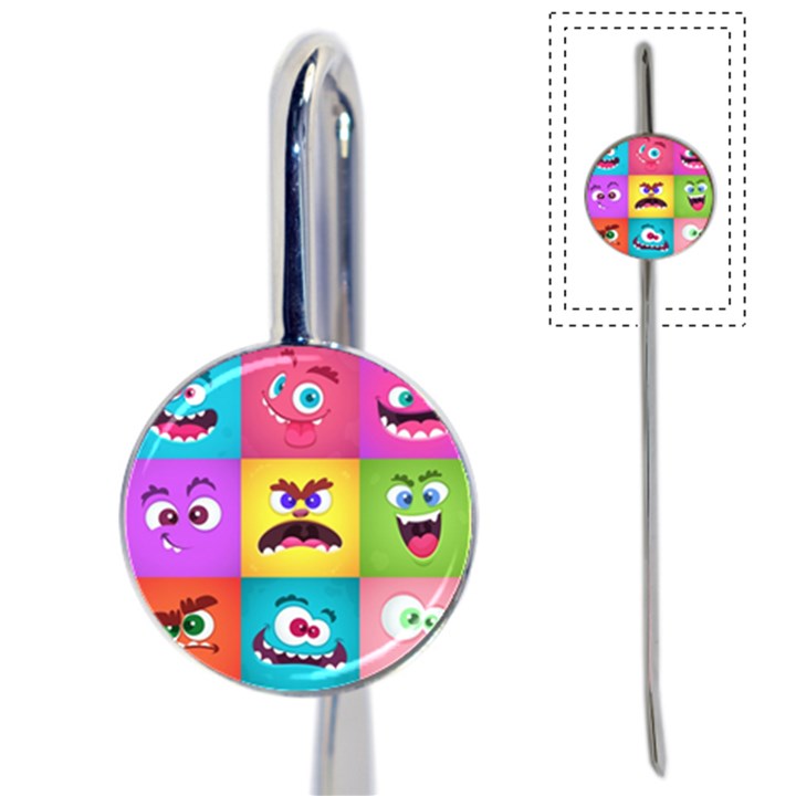 Monsters Emotions Scary Faces Masks With Mouth Eyes Aliens Monsters Emoticon Set Book Mark