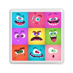 Monsters Emotions Scary Faces Masks With Mouth Eyes Aliens Monsters Emoticon Set Memory Card Reader (square) by Jancukart