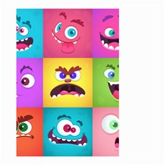 Monsters Emotions Scary Faces Masks With Mouth Eyes Aliens Monsters Emoticon Set Small Garden Flag (two Sides)