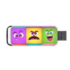 Monsters Emotions Scary Faces Masks With Mouth Eyes Aliens Monsters Emoticon Set Portable Usb Flash (one Side)