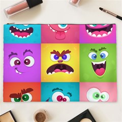 Monsters Emotions Scary Faces Masks With Mouth Eyes Aliens Monsters Emoticon Set Cosmetic Bag (xxl) by Jancukart