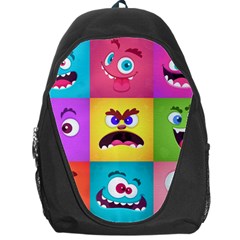 Monsters Emotions Scary Faces Masks With Mouth Eyes Aliens Monsters Emoticon Set Backpack Bag