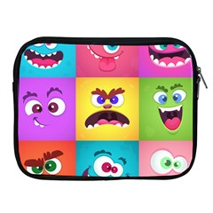 Monsters Emotions Scary Faces Masks With Mouth Eyes Aliens Monsters Emoticon Set Apple Ipad 2/3/4 Zipper Cases by Jancukart