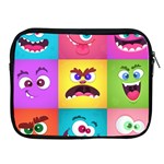 Monsters Emotions Scary Faces Masks With Mouth Eyes Aliens Monsters Emoticon Set Apple iPad 2/3/4 Zipper Cases Front