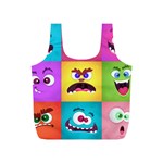 Monsters Emotions Scary Faces Masks With Mouth Eyes Aliens Monsters Emoticon Set Full Print Recycle Bag (S) Front