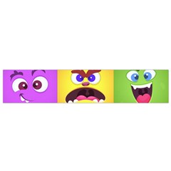 Monsters Emotions Scary Faces Masks With Mouth Eyes Aliens Monsters Emoticon Set Small Flano Scarf by Jancukart