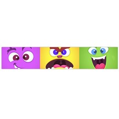 Monsters Emotions Scary Faces Masks With Mouth Eyes Aliens Monsters Emoticon Set Large Flano Scarf  by Jancukart