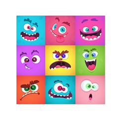 Monsters Emotions Scary Faces Masks With Mouth Eyes Aliens Monsters Emoticon Set Square Satin Scarf (30  X 30 )