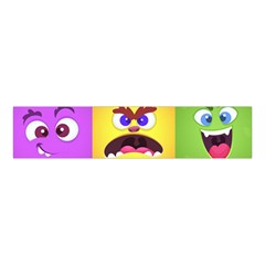 Monsters Emotions Scary Faces Masks With Mouth Eyes Aliens Monsters Emoticon Set Velvet Scrunchie by Jancukart