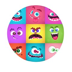 Monsters Emotions Scary Faces Masks With Mouth Eyes Aliens Monsters Emoticon Set Mini Round Pill Box