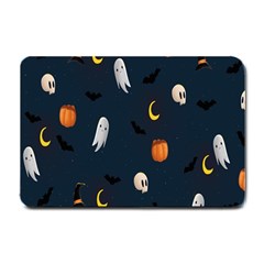 Halloween Ghost Pumpkin Bat Skull Small Doormat  by artworkshop