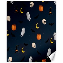 Halloween Ghost Pumpkin Bat Skull Canvas 11  X 14  by artworkshop