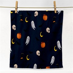 Halloween Ghost Pumpkin Bat Skull Face Towel by artworkshop